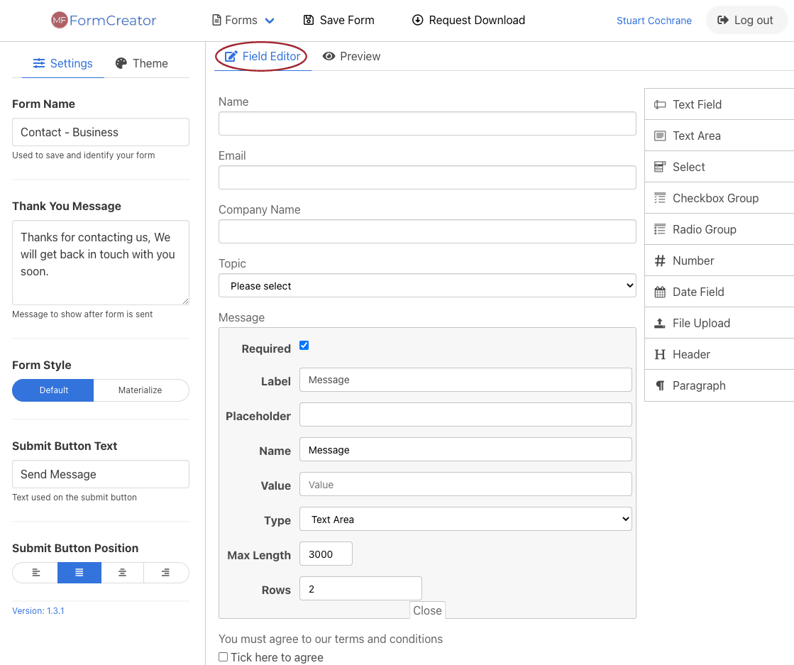 Form Creator Online Form Builder And Source Code Generator